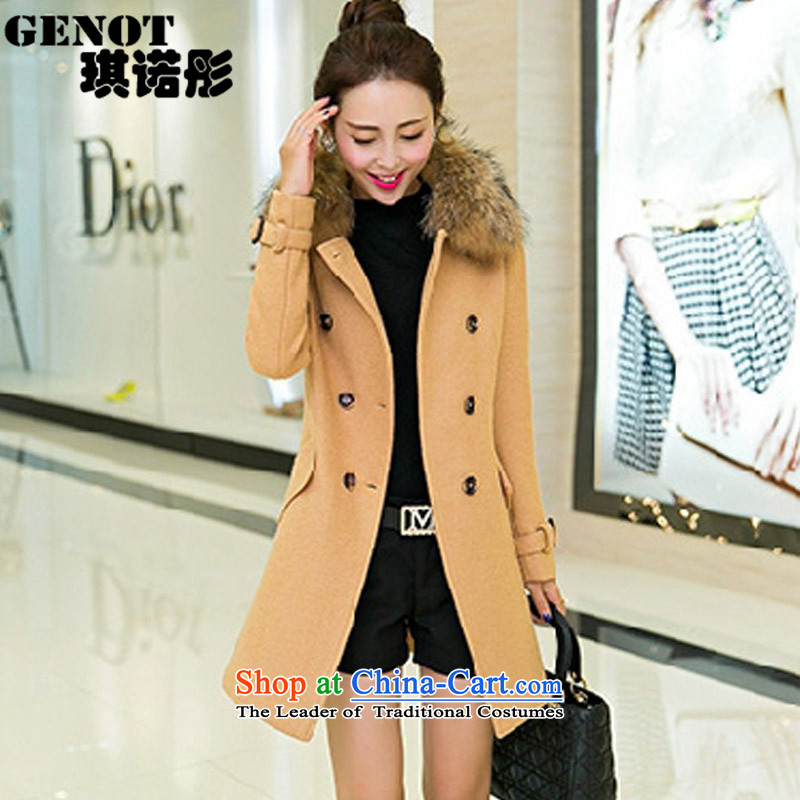 Ms. Tong of the angel hair? 2015 autumn and winter coats of Korean version of the new in Sau San for women so long coats 86 khaki?XXL