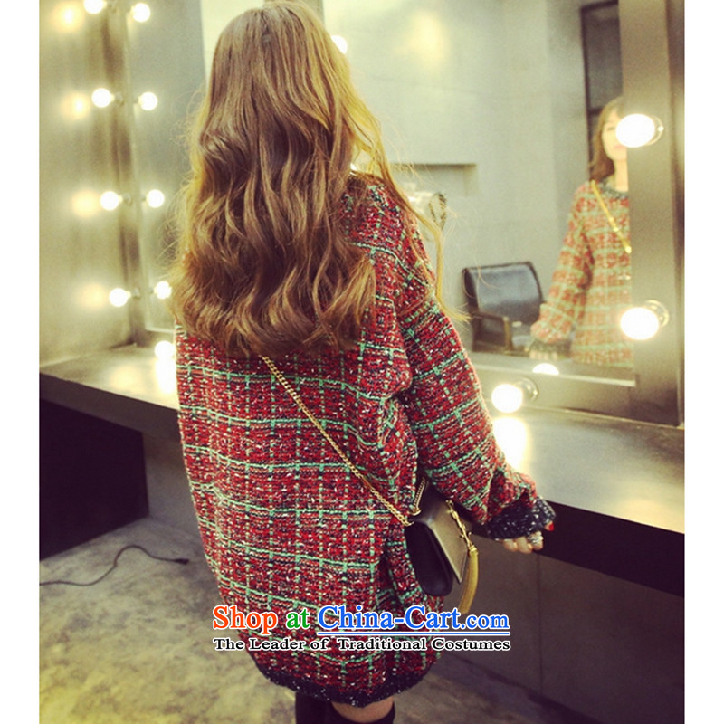 In spring and autumn 2015 Winter Korea Women's code version of large Fat MM loose students Knitted Shirt thick people thick graphics) thick sister in thin long preppy sweater jacket and red LED codes, are wireless tide (LINXCR) , , , shopping on the Inter