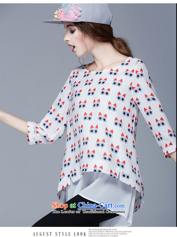 Rui Mei to 2015 XL women with new expertise autumn mm loose video stamp 7 thin-sleeved T-shirt chiffon shirts, T-shirt N1001 5XL picture, prices, brand platters! The elections are supplied in the national character of distribution, so action, buy now enjoy more preferential! As soon as possible.
