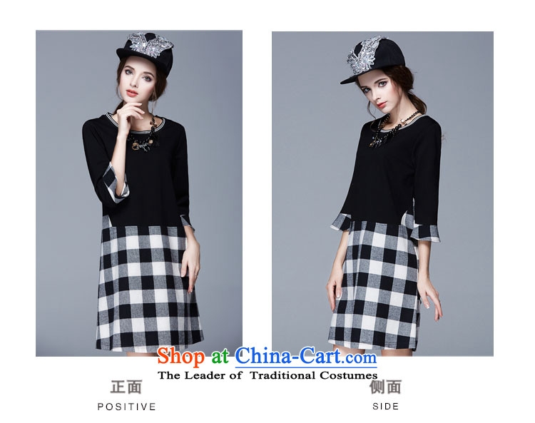 Rui Mei to 2015 XL women with new expertise autumn mm thin stitching grid graphics 7 Cuff Sau San dresses N1003 3XL black picture, prices, brand platters! The elections are supplied in the national character of distribution, so action, buy now enjoy more preferential! As soon as possible.
