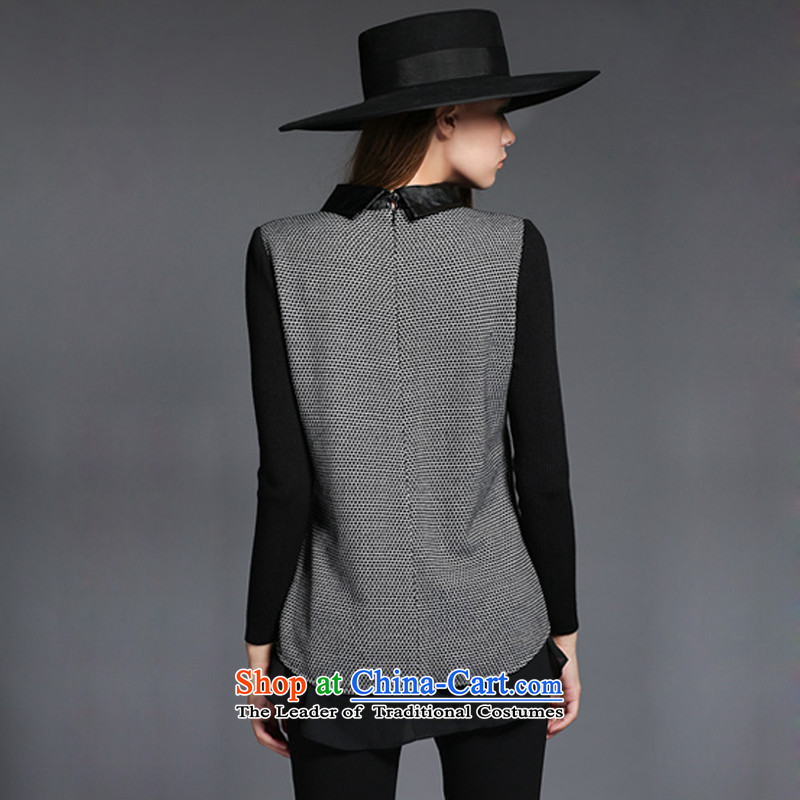 Elizabeth 2015 ultra high discipline code women fall new product dolls trendy Sau San Fat mm forming the graphics thin coat ZR2023- 4XL, black discipline Windsor shopping on the Internet has been pressed.