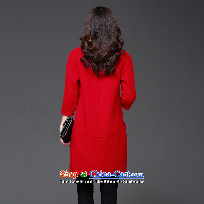 The former Yugoslavia autumn 2015 new stylish dream female Western Wind stylish commuter wild video thin stitching without collars duplex wool cashmere overcoat female A39-861? red autumn dreams of the former Yugoslavia, L, , , , shopping on the Internet