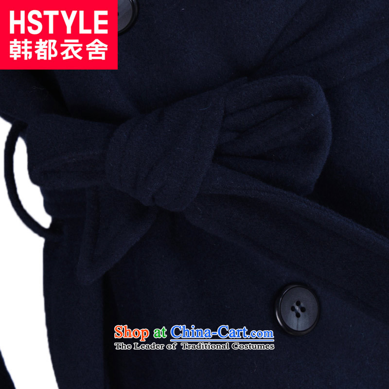 Korea has the Korean version of the Dag Hammarskjöld yi 2015 winter clothing new products female youth stylish and trendy Solid Color Foutune of gross MM4807 jacket? blue S Korean restaurants are Yi Dag Hammarskjöld shopping on the Internet has been press