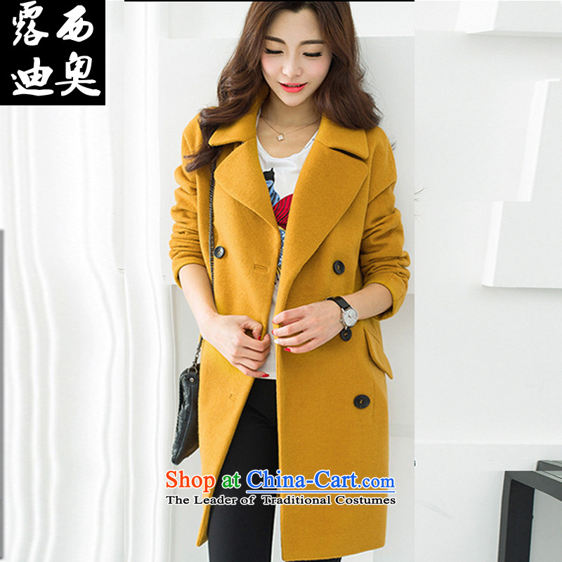 Lucie, female jacket coat gross? 2015 Fall_Winter Collections new Korean thick double-long hair in Sau San? jacket female MN1515 TURMERICM