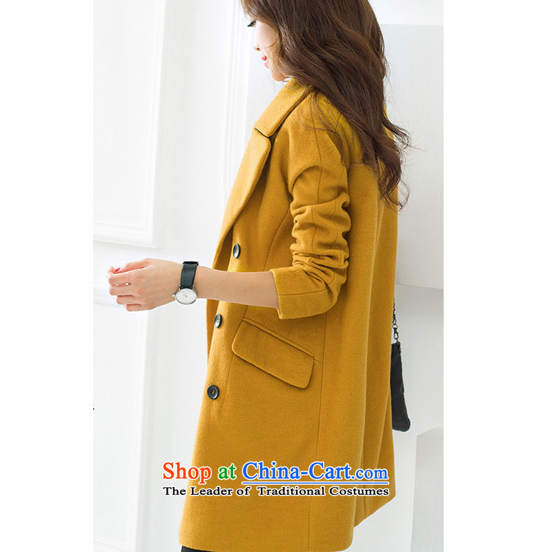 Lucie, female jacket coat gross? 2015 Fall/Winter Collections new Korean thick double-long hair in Sau San? jacket female MN1515 turmeric , M, Lucie Diop (lucy dior , , , shopping on the Internet