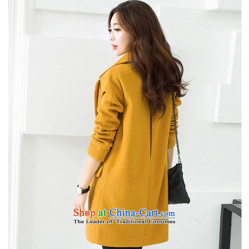 Lucie, female jacket coat gross? 2015 Fall/Winter Collections new Korean thick double-long hair in Sau San? jacket female MN1515 turmeric , M, Lucie Diop (lucy dior , , , shopping on the Internet