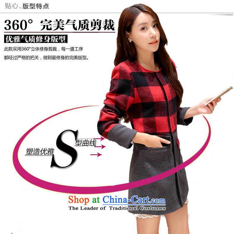 2015 Autumn new MRSOS gross female Korean jacket? plaid in Long Neck Jacket for aging video autumn thin gray L picture, prices, brand platters! The elections are supplied in the national character of distribution, so action, buy now enjoy more preferential! As soon as possible.