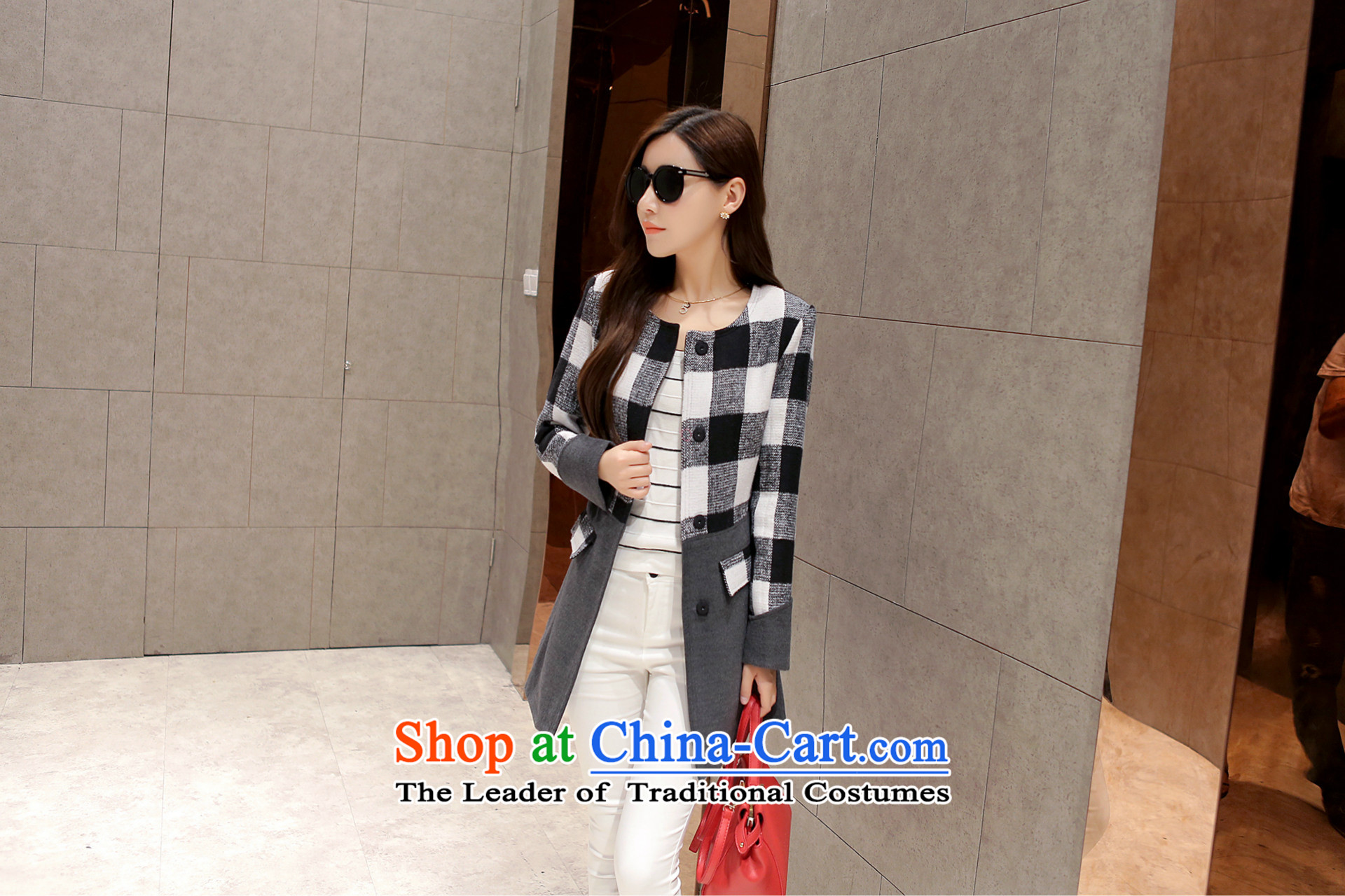2015 Autumn new MRSOS gross female Korean jacket? plaid in Long Neck Jacket for aging video autumn thin gray L picture, prices, brand platters! The elections are supplied in the national character of distribution, so action, buy now enjoy more preferential! As soon as possible.