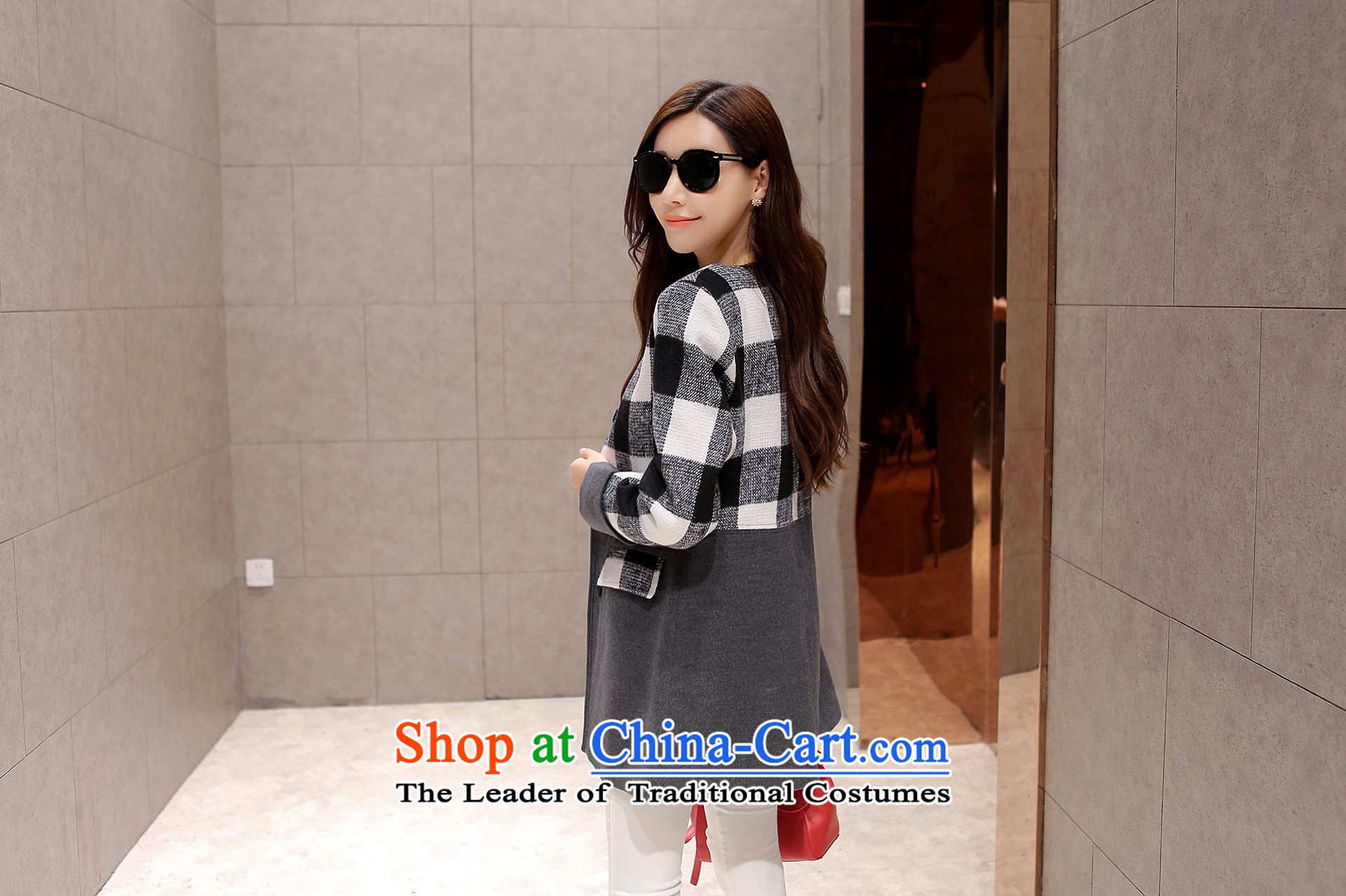 2015 Autumn new MRSOS gross female Korean jacket? plaid in Long Neck Jacket for aging video autumn thin gray L picture, prices, brand platters! The elections are supplied in the national character of distribution, so action, buy now enjoy more preferential! As soon as possible.