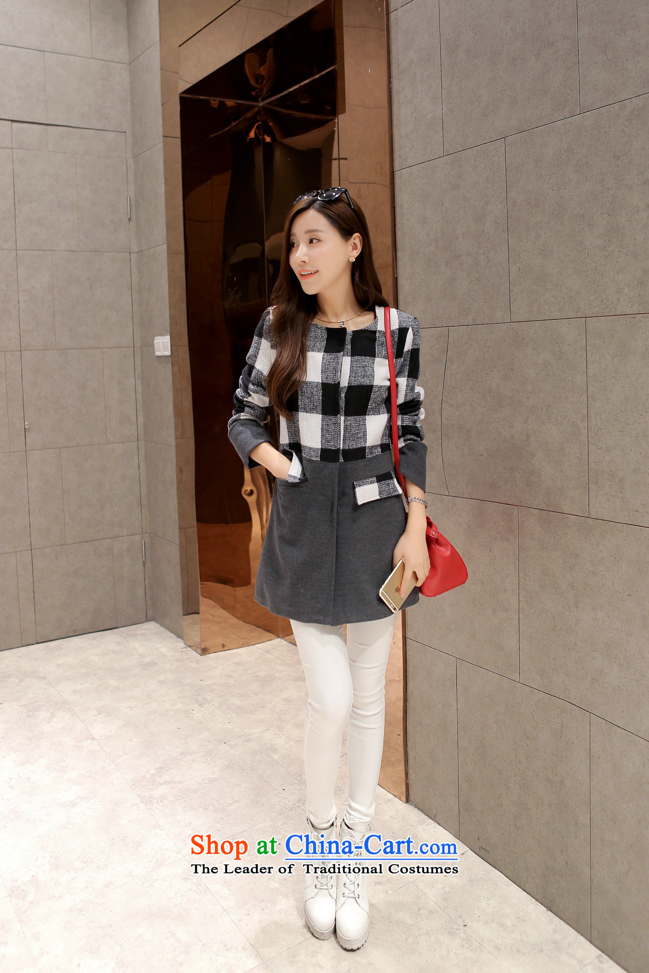 2015 Autumn new MRSOS gross female Korean jacket? plaid in Long Neck Jacket for aging video autumn thin gray L picture, prices, brand platters! The elections are supplied in the national character of distribution, so action, buy now enjoy more preferential! As soon as possible.