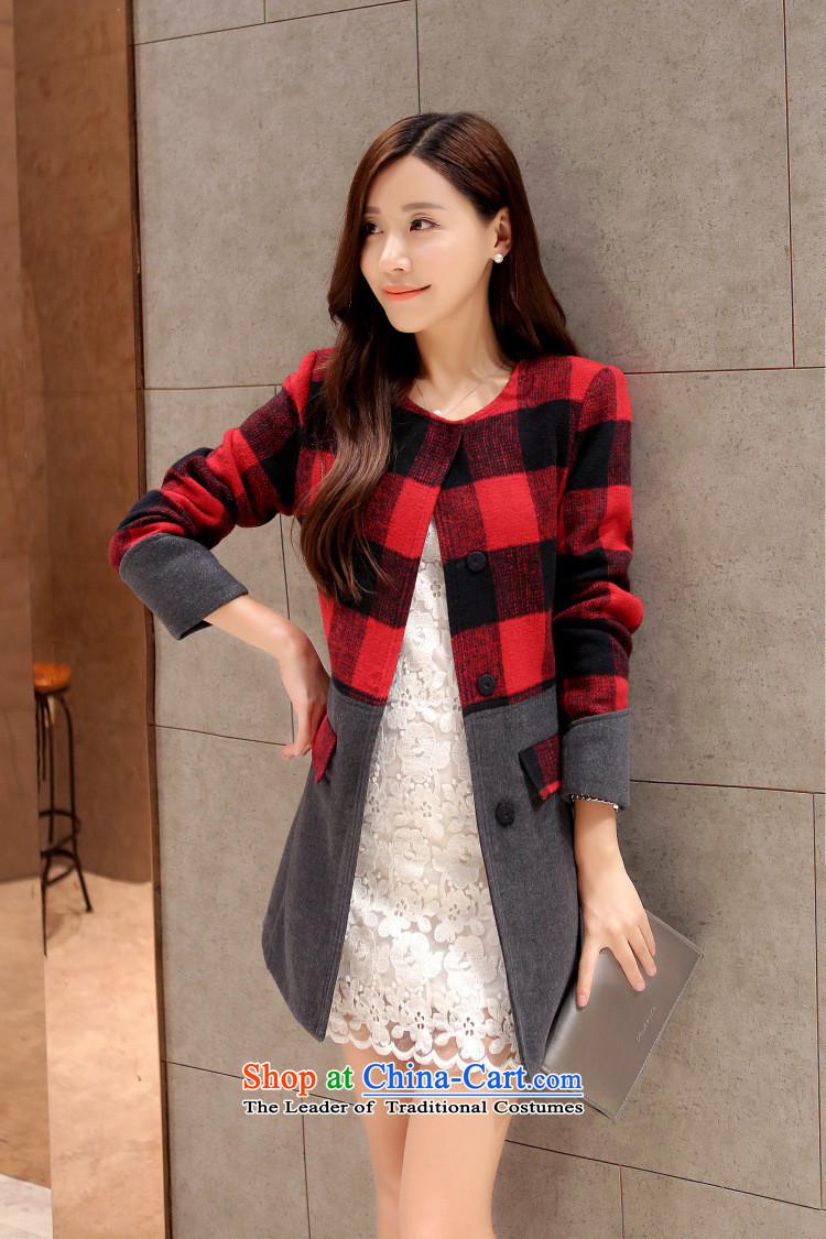 2015 Autumn new MRSOS gross female Korean jacket? plaid in Long Neck Jacket for aging video autumn thin gray L picture, prices, brand platters! The elections are supplied in the national character of distribution, so action, buy now enjoy more preferential! As soon as possible.