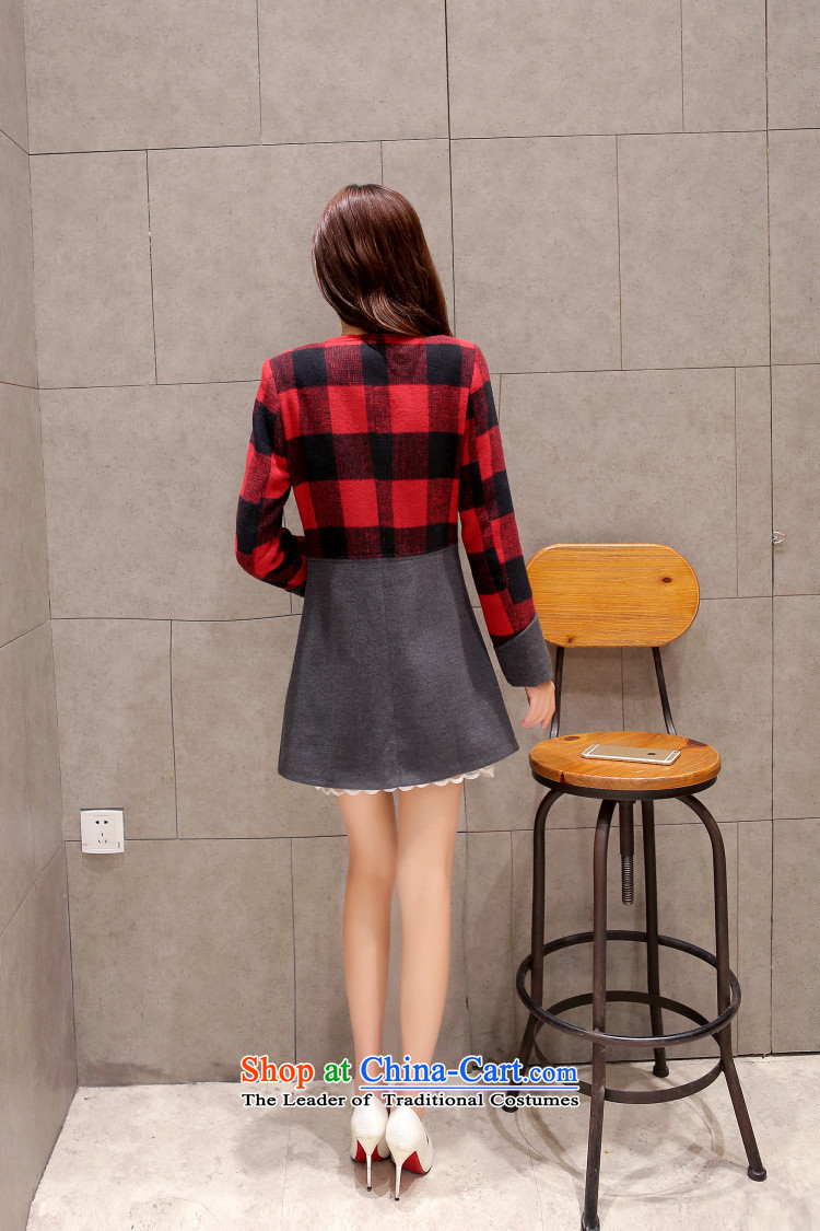 2015 Autumn new MRSOS gross female Korean jacket? plaid in Long Neck Jacket for aging video autumn thin gray L picture, prices, brand platters! The elections are supplied in the national character of distribution, so action, buy now enjoy more preferential! As soon as possible.