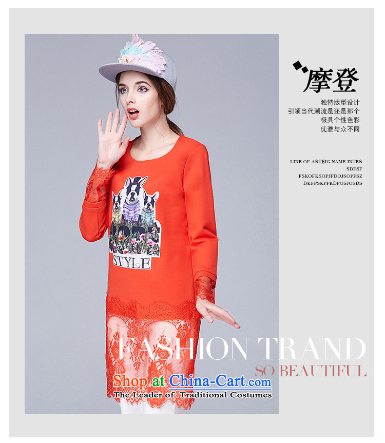 Rui Mei to 2015 XL women with new expertise autumn mm thin lace Sau San video in the stitching long sleeve and long-sleeved T-shirt, forming the Netherlands N1602 orange 3XL picture, prices, brand platters! The elections are supplied in the national character of distribution, so action, buy now enjoy more preferential! As soon as possible.