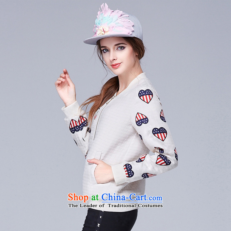 Rui Mei to 2015 XL women with new expertise autumn mm video thin stamp Jacket Sport and leisure sweater jackets N1035 space apricot 3XL, Rui Mei-RIUMILVE) , , , shopping on the Internet