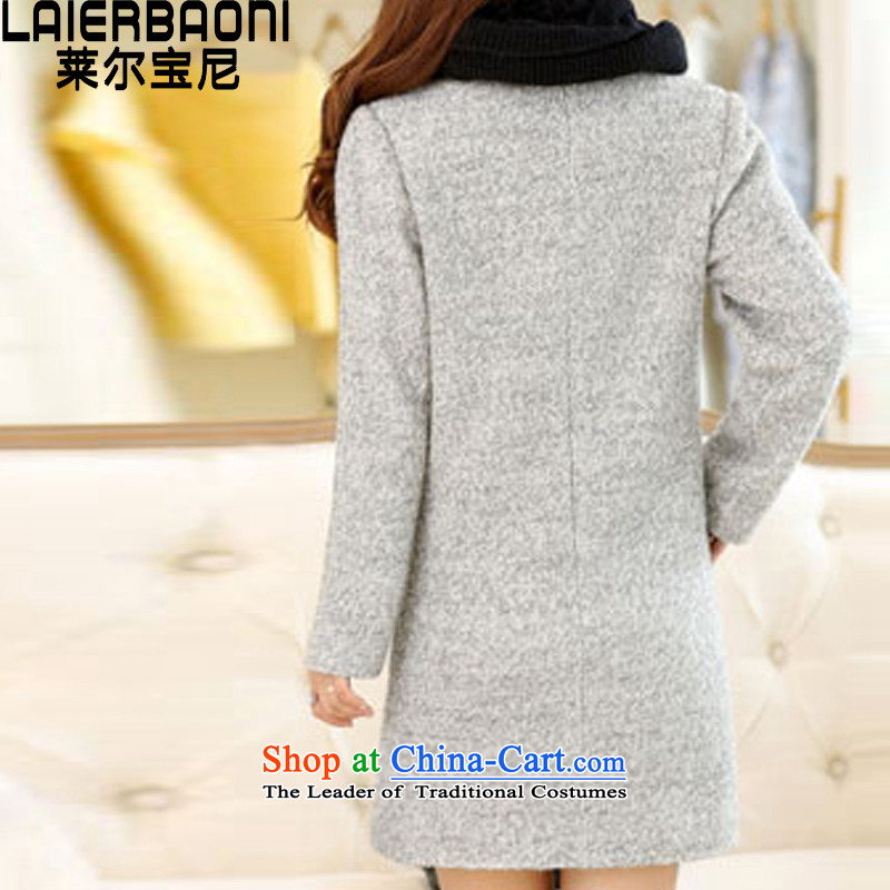 Blair's 2015 autumn and winter Po new Korean version of large code d double-a wool coat jacket coat? female gross gray color L, 1810 Blair Po (LAIERBAONI) , , , shopping on the Internet