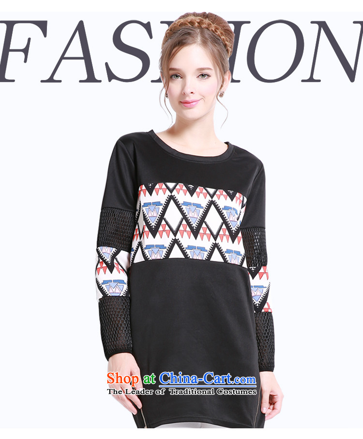 Luo Shani flower code women fall with long-sleeved T-shirt to xl thick mm loose, Hin thin, thick thick sister sweater 13,221 black 3XL- autumn and winter video image thin, prices, brand platters! The elections are supplied in the national character of distribution, so action, buy now enjoy more preferential! As soon as possible.