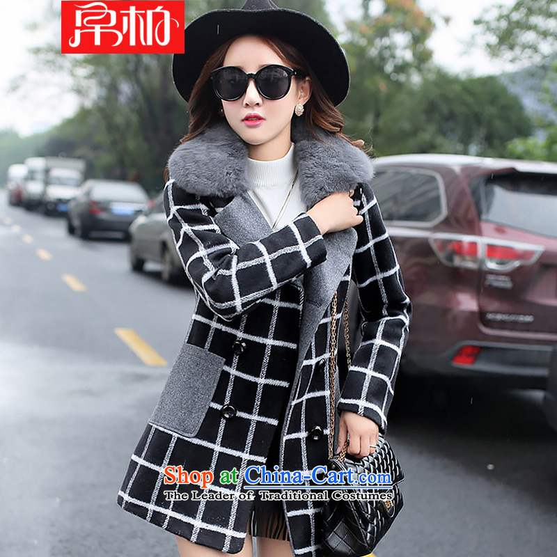 8Pak 2015 autumn and winter female Korean Sau San solid color jacket in gross? Long Hoodie Female Red Grid XXL, silk Park shopping on the Internet has been pressed.