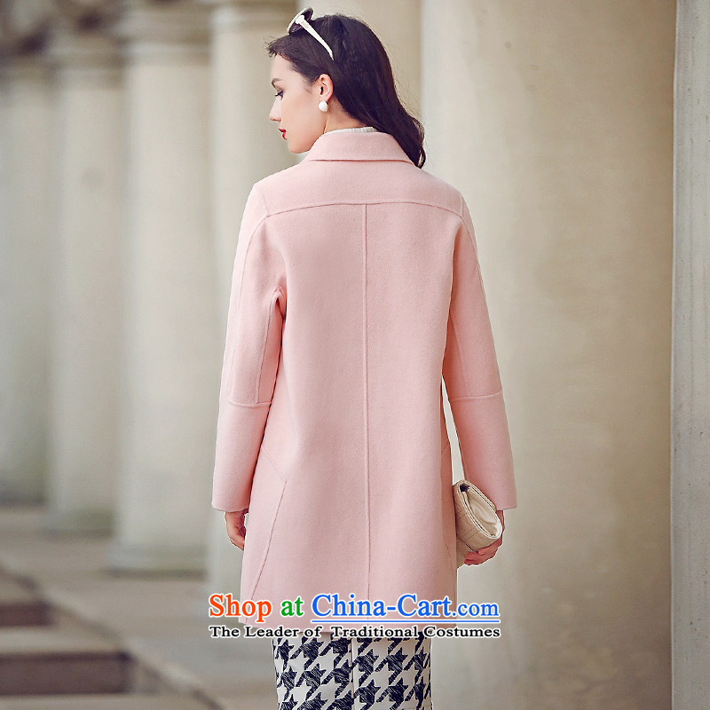 In the autumn of 2015, the new Pei female two-sided a woolen coat girl in long-gross? jacket cocoon pink M pre-sale 7 days, PEI (lanpei) , , , shopping on the Internet