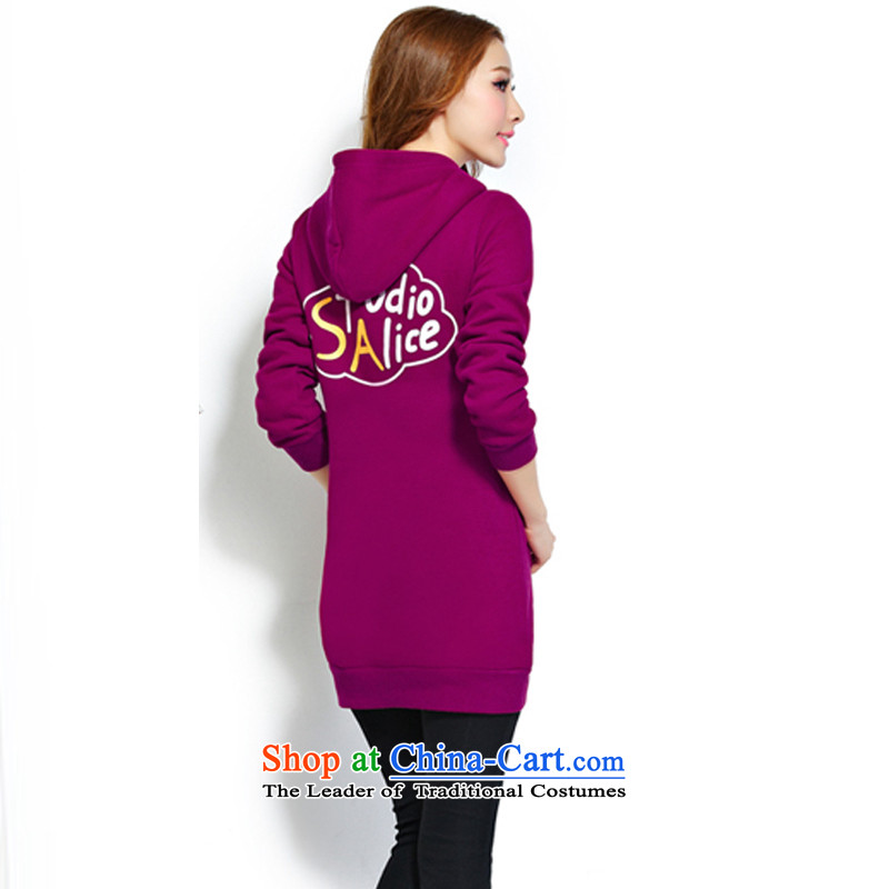 In accordance with the building of the Korean Women's Code Load New Korea fall thick mm loose video edition thin long-sleeved dresses ZH816 mauve. XXXL, won in accordance with the present premises has been pressed shopping on the Internet