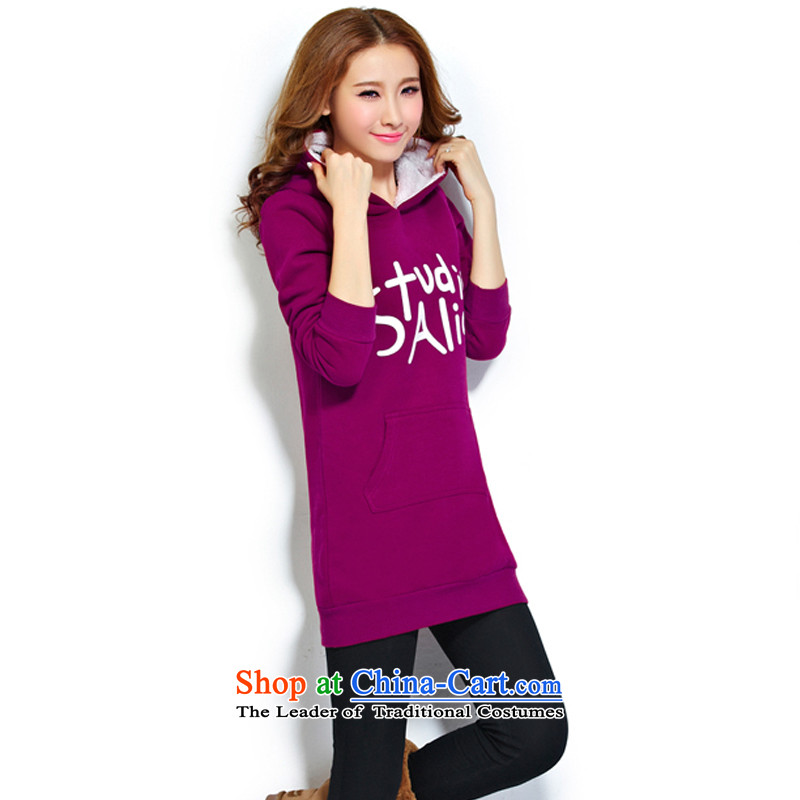 In accordance with the building of the Korean Women's Code Load New Korea fall thick mm loose video edition thin long-sleeved dresses ZH816 mauve. XXXL, won in accordance with the present premises has been pressed shopping on the Internet