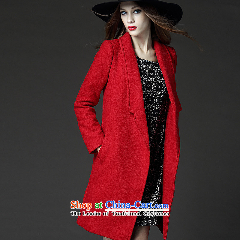 The Director of the Europe and the high end of the thick mm heavy code women to increase the autumn and winter coats in woolen? long long-sleeved jacket cardigan thin graphics 5212 Red Large Code 4XL 180 staff of around 922.747, (smeilovly) , , , shopping on the Internet