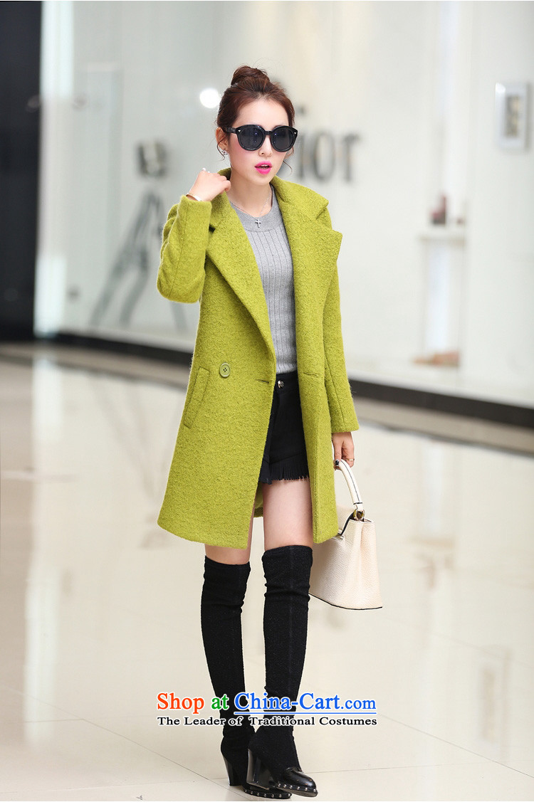 Pull the fuser coats of autumn and winter 2015 female Korean female thickened gross? jacket in long pure color coats female green gross? L picture, prices, brand platters! The elections are supplied in the national character of distribution, so action, buy now enjoy more preferential! As soon as possible.