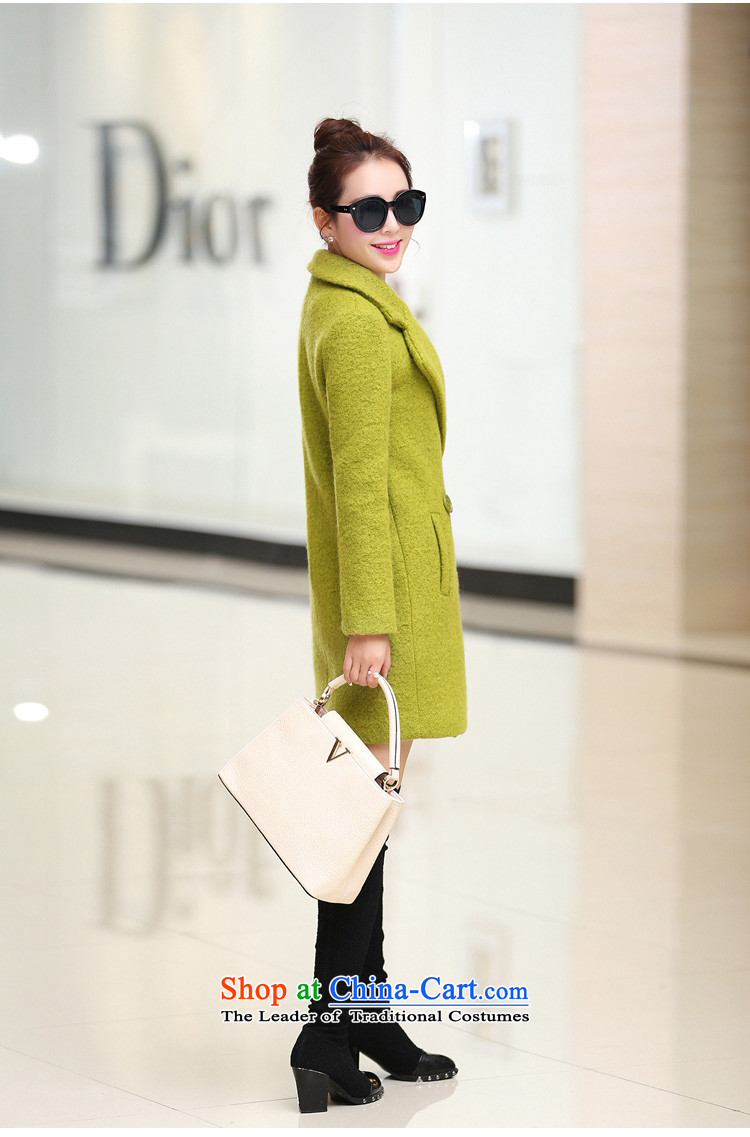 Pull the fuser coats of autumn and winter 2015 female Korean female thickened gross? jacket in long pure color coats female green gross? L picture, prices, brand platters! The elections are supplied in the national character of distribution, so action, buy now enjoy more preferential! As soon as possible.