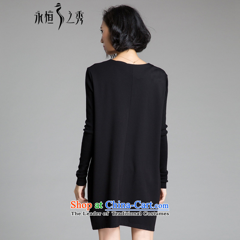 The Eternal-soo to xl women's dresses Drop-Needle LS autumn and winter 2015 new product expertise mm thick, Hin thin sister, temperament fall inside the skirt long-sleeved black 4XL, eternal Soo , , , shopping on the Internet