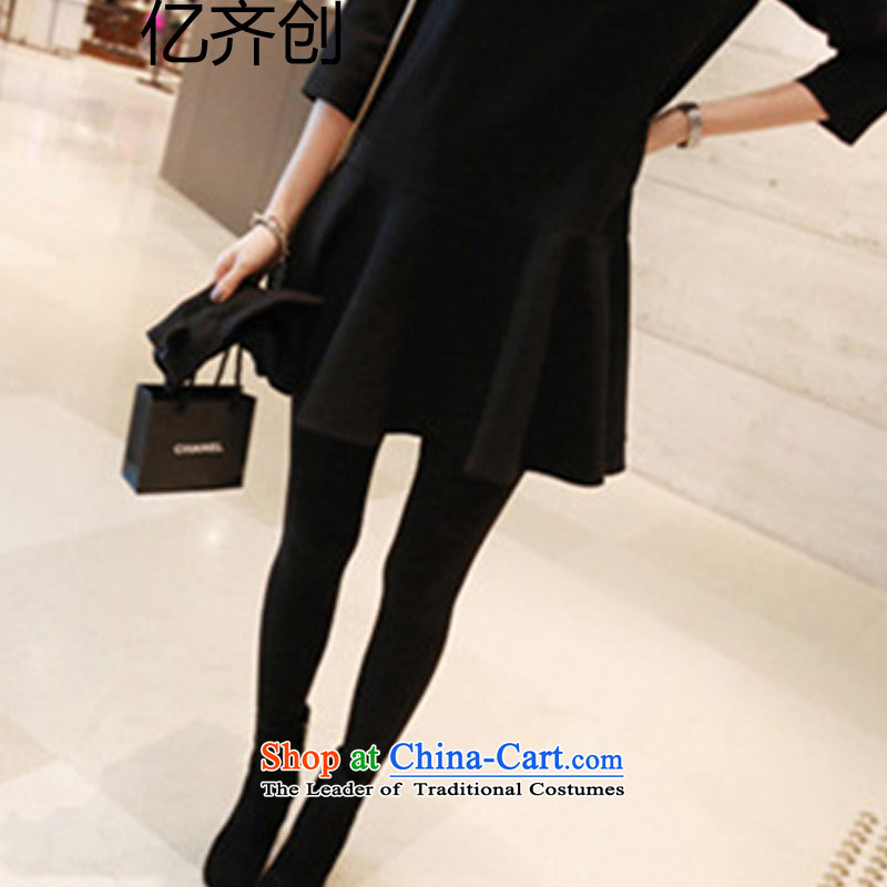 Create the 2015 autumn billion new product code women wear long-sleeved shirt Korean thick mm loose dress thick sister video thin black XXXL, GD0821 billion gymnastics shopping on the Internet has been pressed.