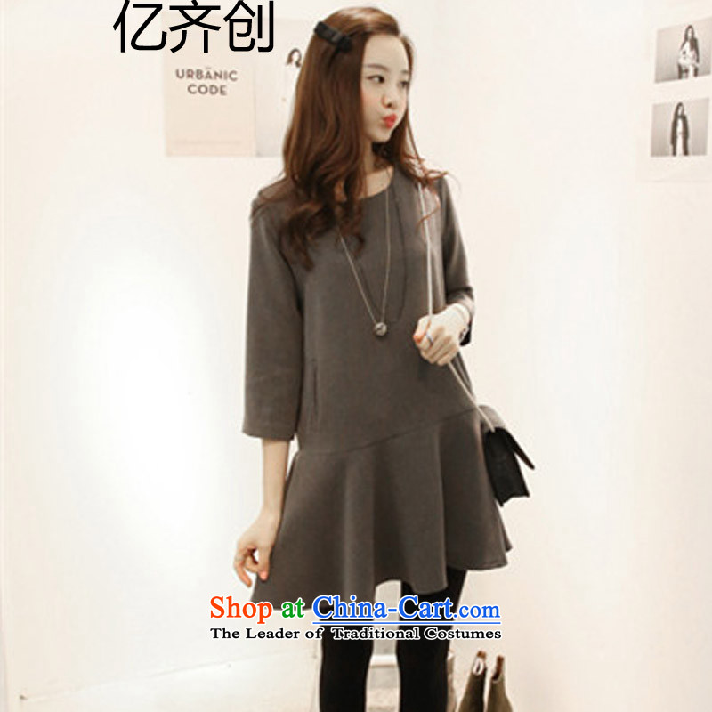 Create the 2015 autumn billion new product code women wear long-sleeved shirt Korean thick mm loose dress thick sister video thin black XXXL, GD0821 billion gymnastics shopping on the Internet has been pressed.