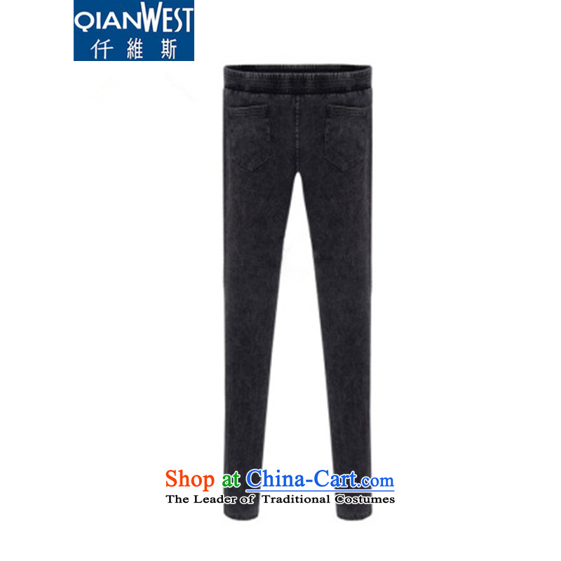 The Scarlet Letter, thick sister larger jeans large 2015 Women's 200 catties thick mm to xl elastic elastic waist jeans 6127 without lint-free) 2XL recommendations 120-140, 250 weight (QIANWEISI) , , , shopping on the Internet