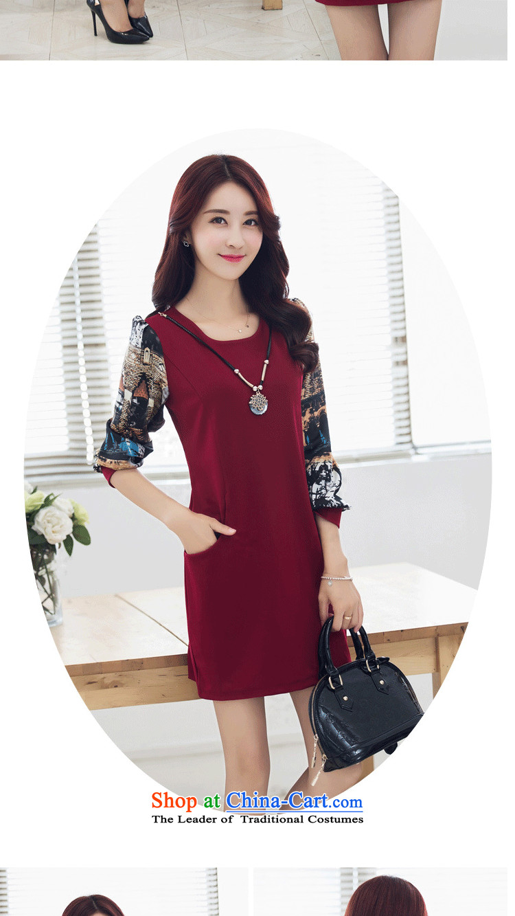 The autumn and winter load wafer new product version of large Korean women's code plus lint-free long-sleeved thick chiffon dress in forming long skirt wine red XXXL picture, prices, brand platters! The elections are supplied in the national character of distribution, so action, buy now enjoy more preferential! As soon as possible.