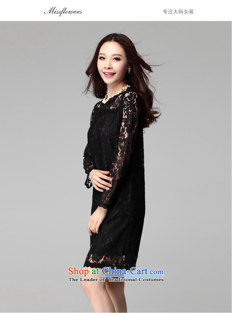 Coveted thick mm larger female graphics thin Korean Sau San lace dresses thick solid long-sleeved load autumn sister skirt bows service-621 pictures, price black XXL platters, brand! The elections are supplied in the national character of distribution, so action, buy now enjoy more preferential! As soon as possible.