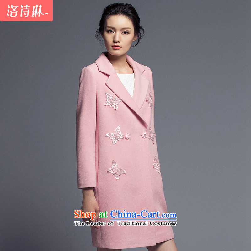 The poem Lin?2015 LUXLEAD autumn and winter new product connection for double-H type in long coats of lint? female crystal powder?XXL