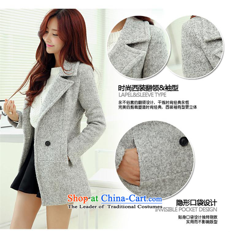 The population exposed in autumn and winter Selina CHOW for women in new long thin lapel of Sau San video? coats Korean citizenry is elegant and modern jacket coat 1018 gray hair? M picture, prices, brand platters! The elections are supplied in the national character of distribution, so action, buy now enjoy more preferential! As soon as possible.