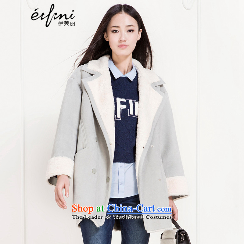 El Boothroyd 2015 winter clothing new products in the Korean female long class fur coat all-in-one girl jacket 6580927102 Light Gray M