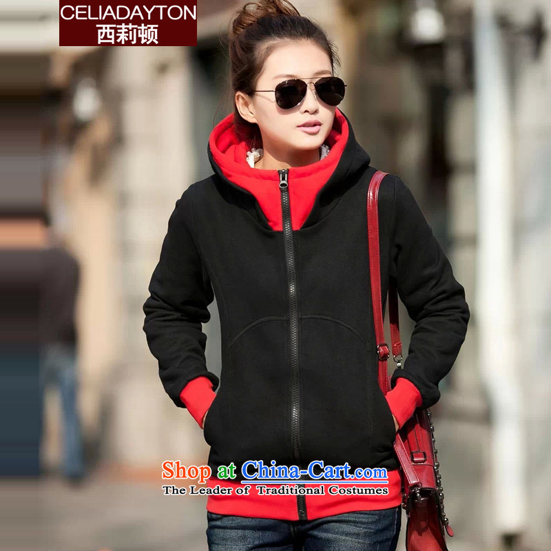 Szili Clinton king plus hypertrophy code women 2015 autumn and winter new thick mm sister video thin leisure long-sleeve sweater hoodie won 200 catties cardigan black 6XL, Szili (celia dayton , , , shopping on the Internet