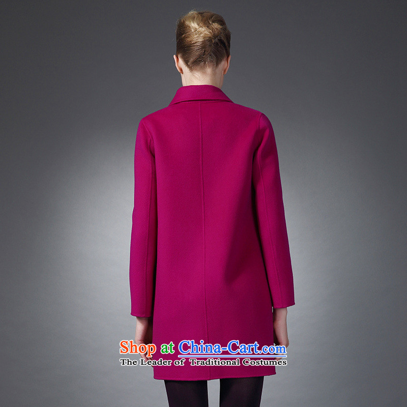 Marguerite Hsichih maxchic 2015 Ms. autumn and winter clothing for double-oblique-bag simple loose double-side wool coat 19002 purple M, Then Marguerite Hsichih maxchic (shopping on the Internet has been pressed.)