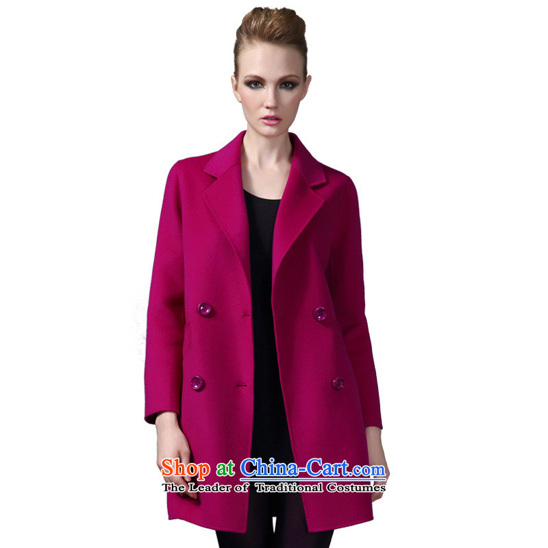 Marguerite Hsichih maxchic 2015 Ms. autumn and winter clothing for double-oblique-bag simple loose double-side wool coat 19002 purple M, Then Marguerite Hsichih maxchic (shopping on the Internet has been pressed.)