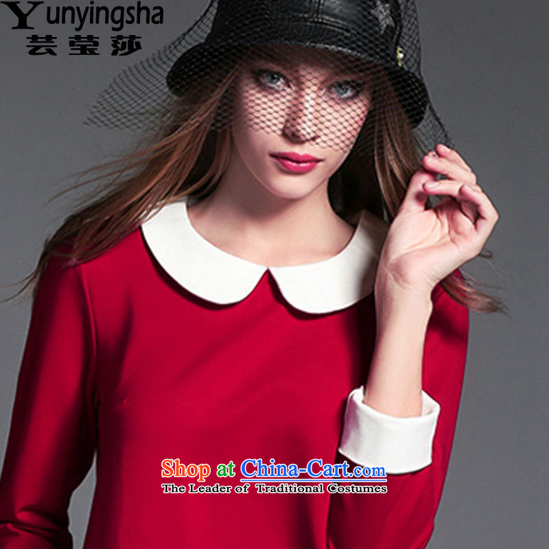 Yun-ying sa 2015 autumn, the major new codes in the women's long long-sleeved dolls, forming the basis for the Liberal Women's larger dresses D9544 female red XXXL, Hsu Ying sa shopping on the Internet has been pressed.