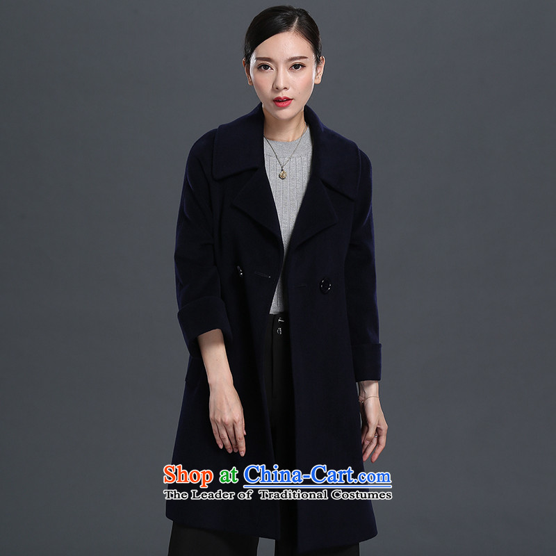 Mrs and woolen coat female lint-free female? jacket coat gross female new 2015 Fall/Winter Collections in long 151510 Navy Secretary Regina IP (SURIL XXL,) , , , shopping on the Internet
