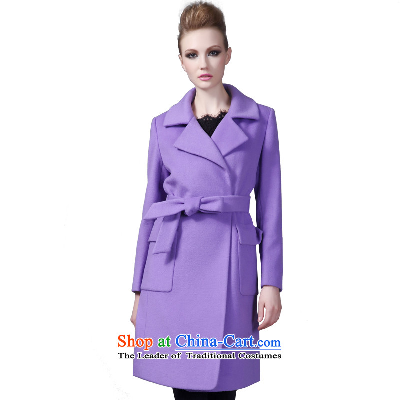 Marguerite Hsichih maxchic 2015 autumn and winter western trendy lapel Ming-bag is simple and stylish. The cloth belt wool coat of Sau San? 20062 purple M PRINCESS (maxchic Hsichih) , , , shopping on the Internet