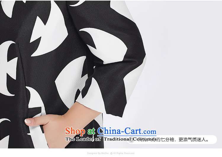 Msshe xl women 2015 new fall thick sister 7 to replace cuff stamp cardigan jacket received white on black flower 5XL picture, prices, brand platters! The elections are supplied in the national character of distribution, so action, buy now enjoy more preferential! As soon as possible.