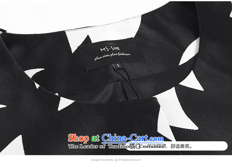 Msshe xl women 2015 new fall thick sister 7 to replace cuff stamp cardigan jacket received white on black flower 5XL picture, prices, brand platters! The elections are supplied in the national character of distribution, so action, buy now enjoy more preferential! As soon as possible.