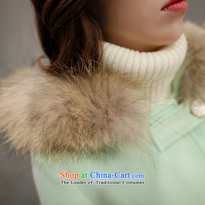 Indemnity riels gross girls jacket? Long 2015 autumn and winter new Korean tie cap a gross cloak long-sleeved leather coats powder (? No gross collar) L recommendations 120), indemnity around 922.747 riels shopping on the Internet has been pressed.