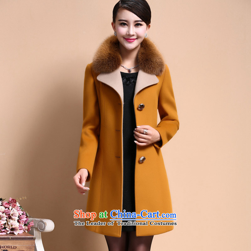 Tang Chi gross? for winter coats women 2015 new) long thin a Sau San video jacket female 6080 Yellow 2XL, Tang Chi , , , shopping on the Internet