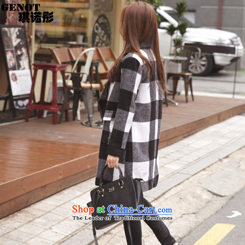 The  2015 autumn tung hsin load new grid gross girls jacket? Long Korean Sau San a wool coat students jacket  #9981 checkered , L, Angel, Tung Shopping on the Internet has been pressed.