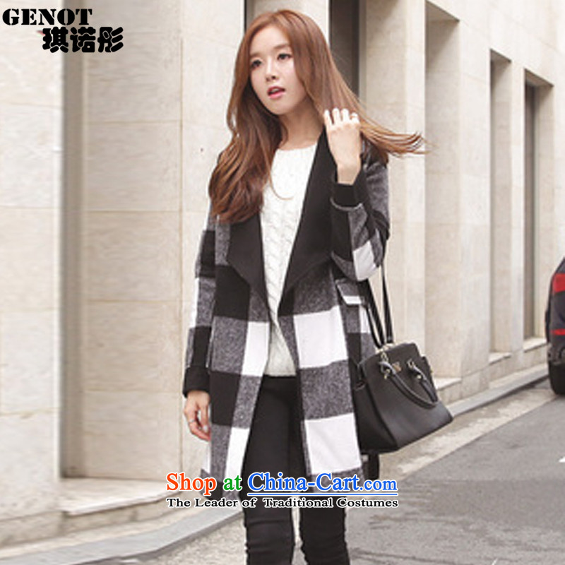 The  2015 autumn tung hsin load new grid gross girls jacket? Long Korean Sau San a wool coat students jacket  #9981 checkered , L, Angel, Tung Shopping on the Internet has been pressed.