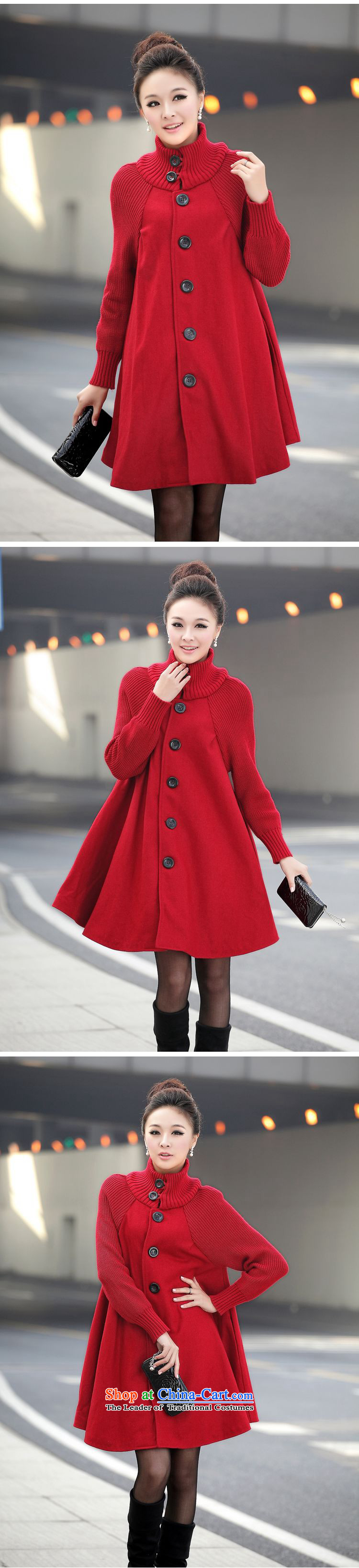 Sophie 2015 autumn and winter left of Korean version of large numbers of ladies thick mm video thin so sub cloak Wind Jacket coat jacket is Ms. gross red XL Photo, prices, brand platters! The elections are supplied in the national character of distribution, so action, buy now enjoy more preferential! As soon as possible.