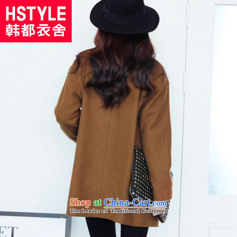 Korea has the Korean version of the Dag Hammarskjöld yi 2015 winter clothing new women's solid color graphics thin hair loose coat OZ4613?2 and color depth , L, Korea has Yi Homes , , , shopping on the Internet